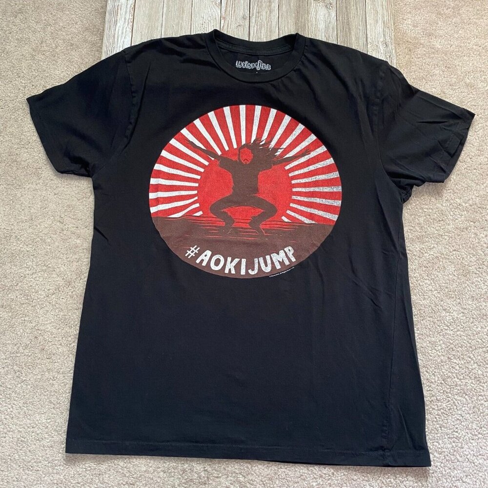 We Love Fine L Steve Aoki Jump Graphic T-Shirt Tee DJ Electronic Dance Music - Picture 1 of 12